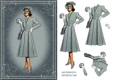 Lady in Blue Card Front