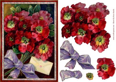 Red Flowers Card Front