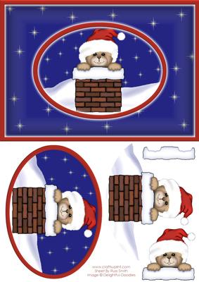 Santa Teddy Card Front