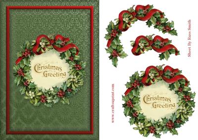 Holly Wreath Card Front