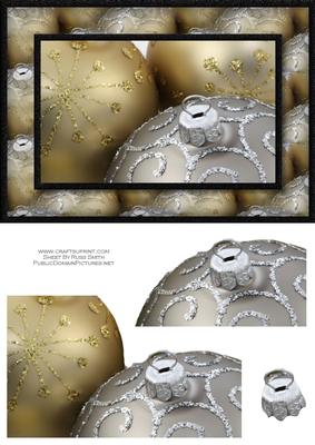 Gold & Silver Baubles Card Front