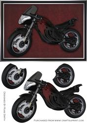 Red & Black Motorbike Card Front