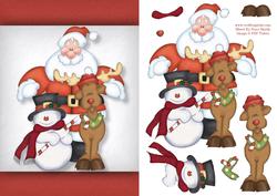 Santa, Snowman & Reindeer Quick Card