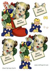 Stocking & Presents Decoupage
