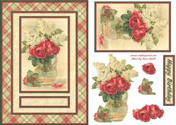 Vase of Red Roses Quick Card