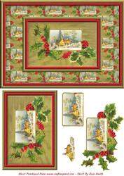 Christmas Scene & Holly Quick Card