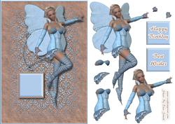 Blue & Cream Fairy Quick Card