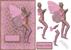 Pink & Brown Fairy Quick Card