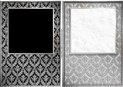 Silver Damask Card Fronts 5