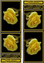 Black and Yellow Rose Topper