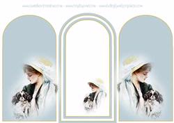 Elegant Lady in Blue Tri Fold