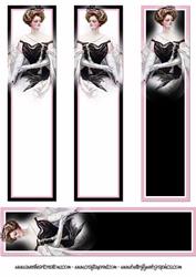 Elegant Lady in Black, Pink and White Bookmarks