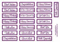 Purple Greetings Sheet