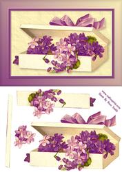 Purple Flowers Box Quick Card