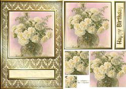 Cream Flowers Quick Card