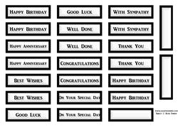Black & White Greetings Sheet
