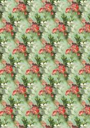 White and Red Flowers Backing