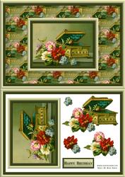 Vintage Box of Flowers Quick Card