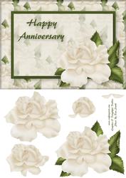 Cream Rose Quick Card - Anniversary