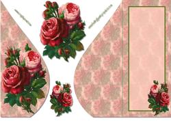 Pink and Red Rose Teardrop Card