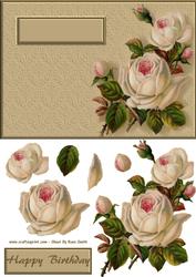 Cream Roses Quick Card