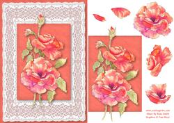 Red Roses on Lace Quick Card