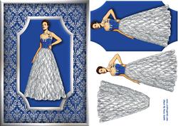 Lady in Blue & Silver Quick Card