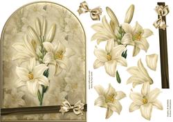 Cream Lilies Rounded Quick Card