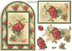 Red Roses in Vase Rounded Quick Card