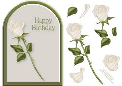Birthday Rose Rounded Quick Card