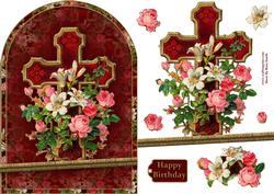Flowers & Cross Shaped Quick Card