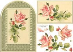 Pink Rose Shaped Card Front