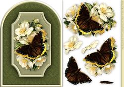 Butterfly & Flowers Shaped Quick Card