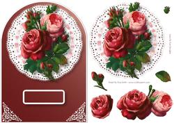 Roses on Lace Rounded Card Front