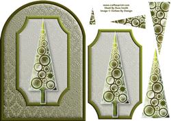 Modern Green Christmas Tree Rounded Quick Card