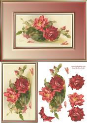 Red Roses in Vase Quick Card