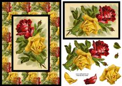 Yellow and Red Roses Quick Card