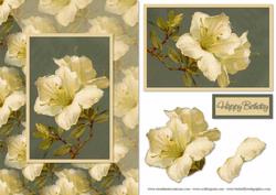 Cream and Green Flower Card Front