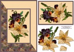 Cream and Purple Flower Card Front
