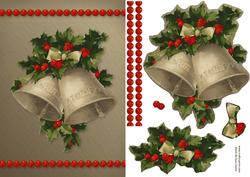 Bells & Holly Easy to Cut Decoupage
