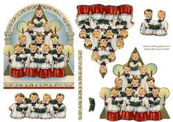 Christmas Choir Easy to Cut Decoupage