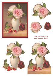 Pink & White Roses Easy to Cut Decoupage