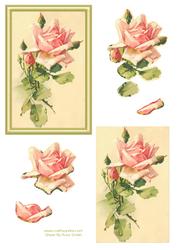 Pink Rose Easy to Cut Decoupage