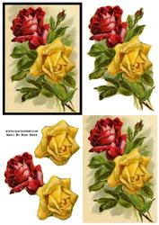 Red & Yellow Roses Easy to Cut Decoupage