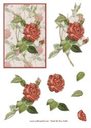 Red & White Roses Easy to Cut Decoupage