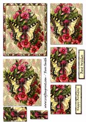 Butterfly and Flowers Pyramage