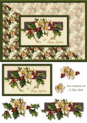 Christmas Flowers Card Front