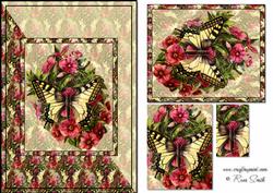 Butterfly and Flowers Card Front