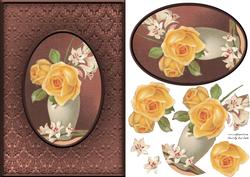 Yellow Rose in Vase Quick Card