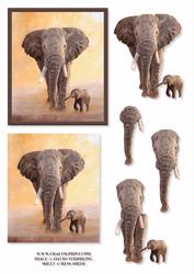 Elephant and Baby Decoupage